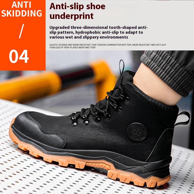 New High Cylinder Protective Shoes with Anti Slip and Wear-resistant European Standard Steel Toe Anti Smashing and Anti Piercing