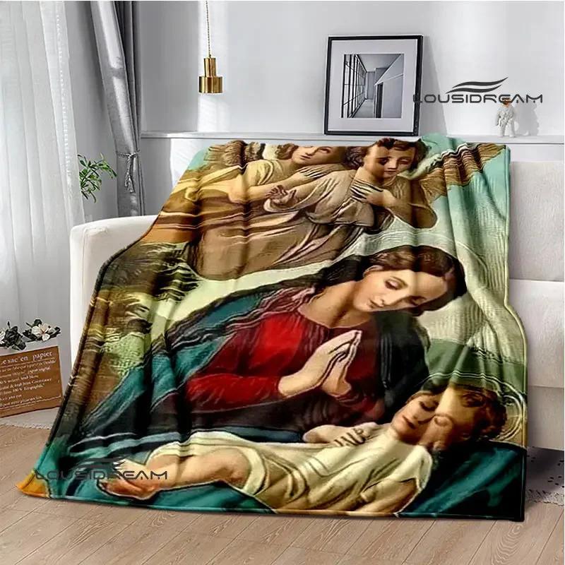 Virgin Mary Faith Print Blanket Flannel Soft Comfort Blanket Home Travel Blanket Kids Warm Blanket picnic blanket birthday gift