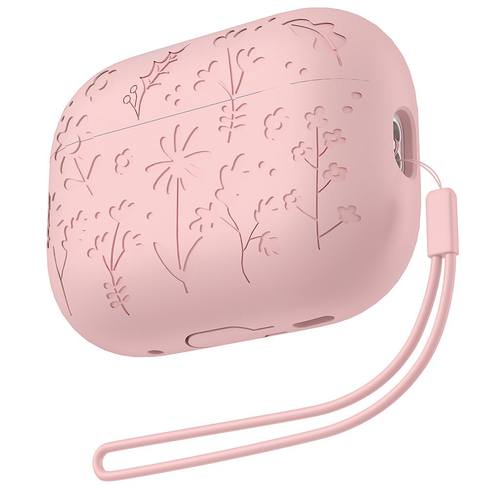 Case For AirPods Pro 3 Flower Engraved Protective Case Soft Silicone Full Cover -scratch Shockproof Case For AirPods Pro 3