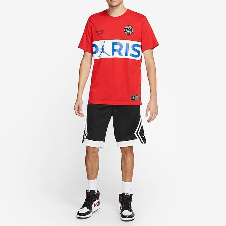 Jordan X Psg Short Sleeve T-Shirt Men Tops Red BQ8390-657