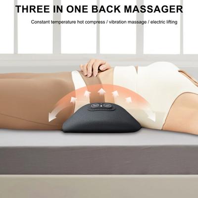 New 3 In 1 Electric Lumbar Support Pillow Adjustable Height Back Massager Memory Foam Waist Pillow with Heat for Bed and Chair