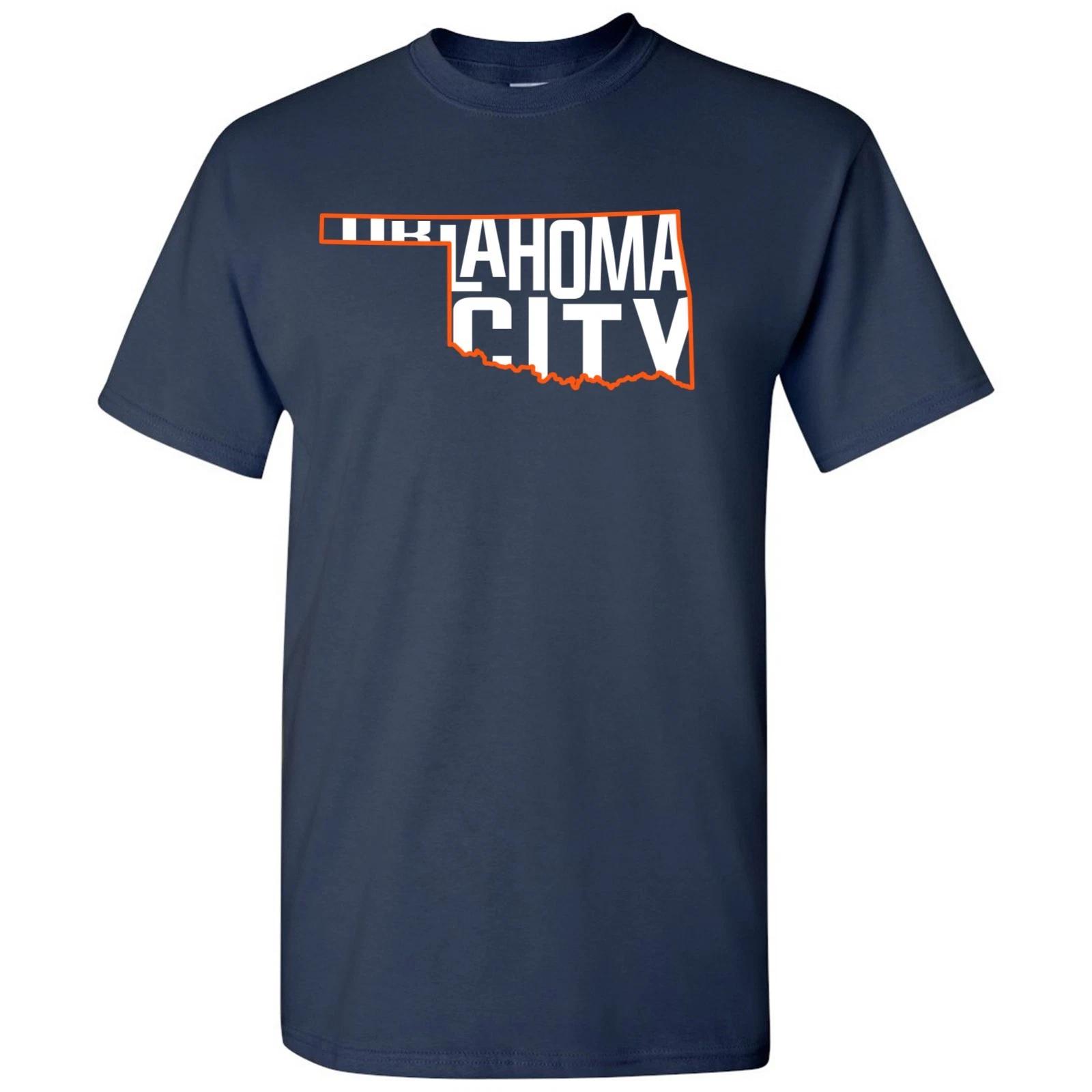 Oklahoma City Basketball State Outline - Hometown Sports Team T-Shirt - Navy S