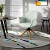 Aura SWIVEL CHAIR light gray AUTO RETURN wooden legs