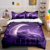 "Moon Cat Bedroom Decor Set" Bedding Set with 1 Duvet Cover 2 Pillowcases Single Double King Queen, Gift