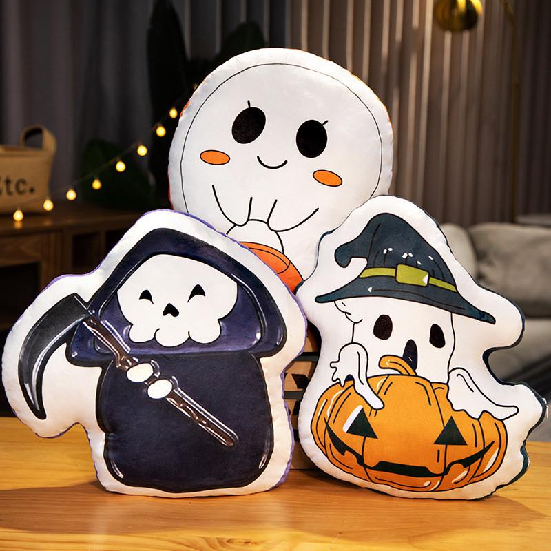 Halloween Spook Pluche Kussen Met Grappige Demon Print Voor Feestdecoraties En Cadeau-ideeën