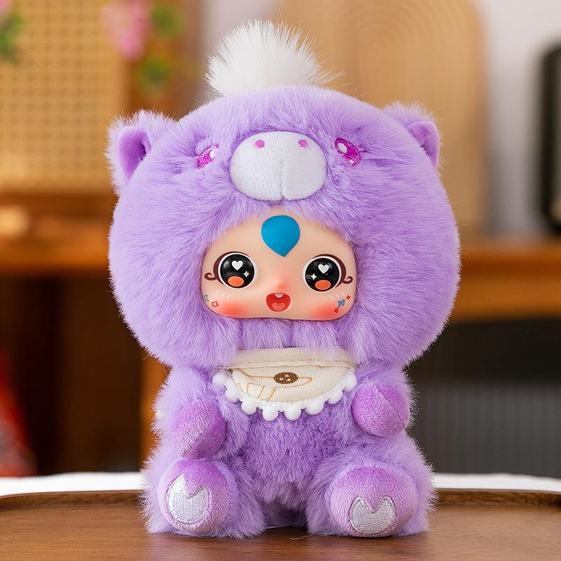 Cute Pet Pony Plush Toy New Year's Gift Vinyl Face Doll Pendant Zodiac Horse Mascot Desk Swing Approval