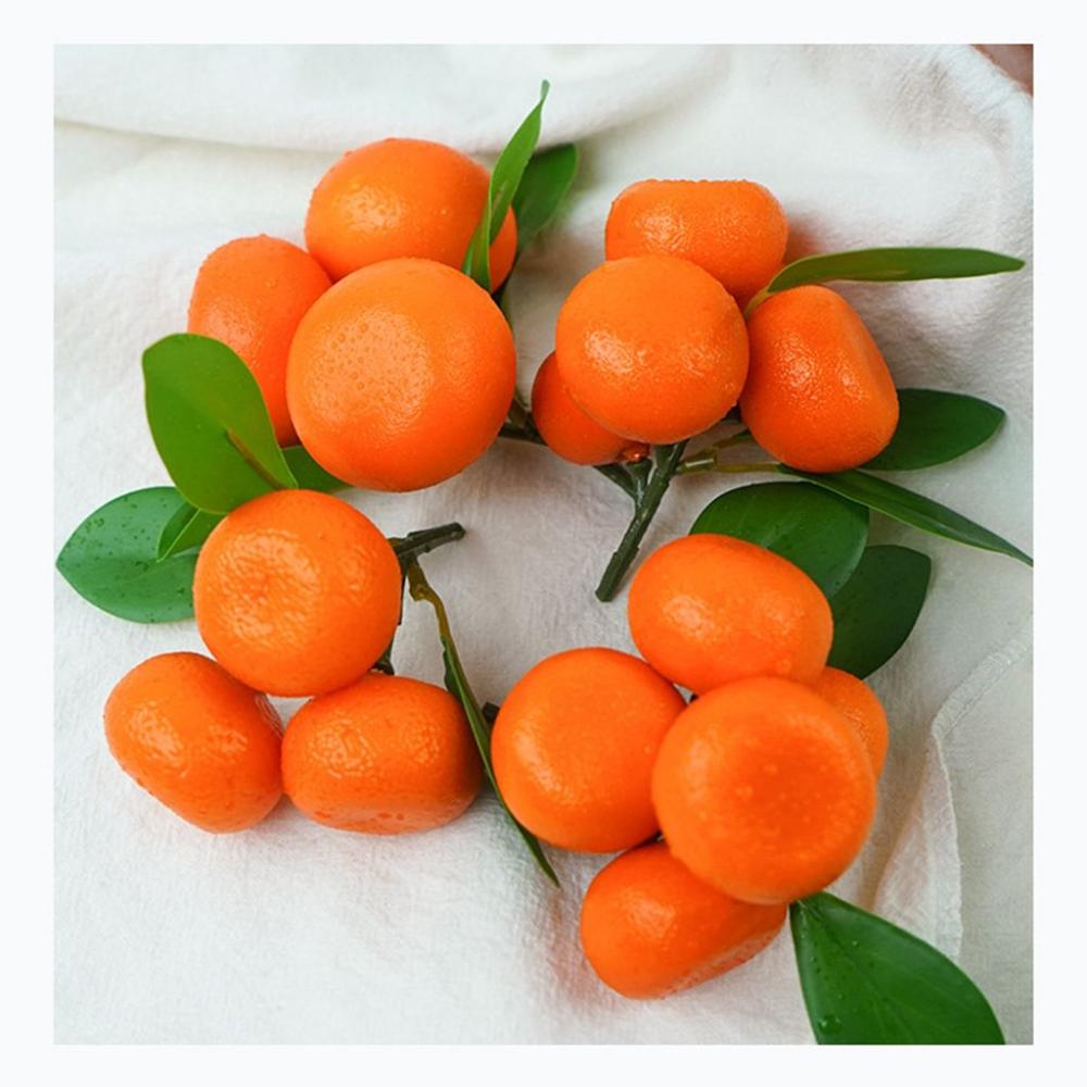 Fruits 3-6 Branches Home Ornaments Artificial Fruit Tangerine Model Party Decor Fake Oranges