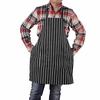 Adjustable Adult Black Stripe Bib Apron With 2 Pockets Chef Waiter Kitchen Cook