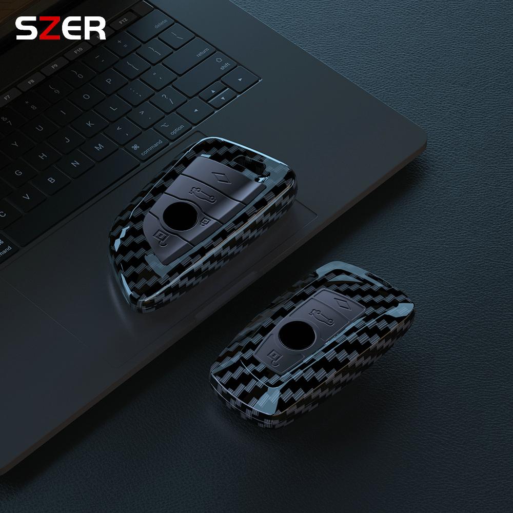 Abs Carbon Fiber Car Key Case Cover For Bmw F30 F31 F32 F34 F20 F21 F07 F10 1 3 5 7 Series X1 X3 G01 X4 G02 X5 F15 F16 M3 M4 Etc