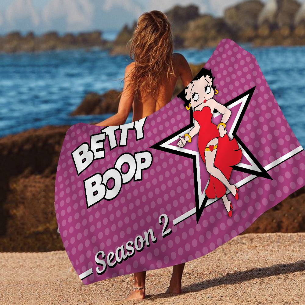 

Cute B-BettyS Boop Microfiber Blanket Quick Drying Beach Towels Oversized Printing Super Absorbent Pool Towel Blanket W30*H60(CM)