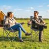Camping Chair Set of 2 Portable Folding Outdoor Camp Chair with Cup Holders and Carry Bag Grey