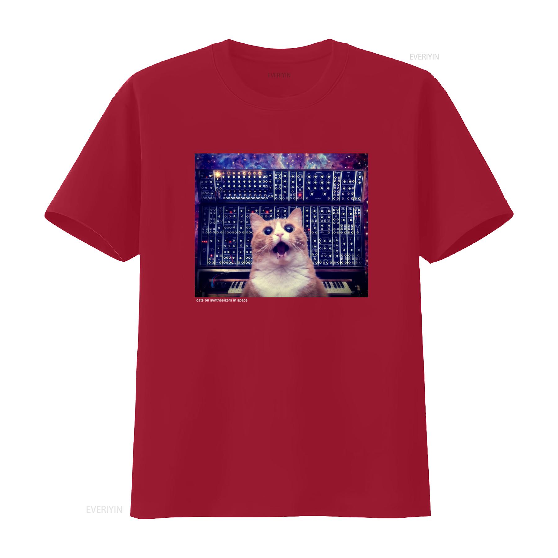 

Крутые Коты На Синтезаторах В Космосе Модульный Дизайн Футболка Для винтажная Стиранная Эластичная мужская Дышащий Верх Для Повседневной Носки S