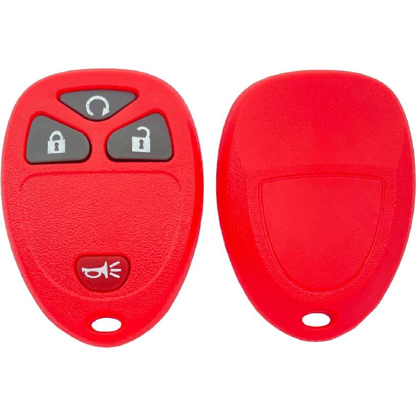 Key Fob Cover Case Shell Fit for Chevy Silverado Avalanche Equinox Express Traverse GMC Yukon Sierra 1500 2500 3500 HD Acadia OUC60270 (4 Buttons B)