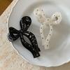 Black White Bowknot Hair Claw for Women Korean Elegant Bow Hair Clips Crab Hairpins Barrette Girl Hair Accessories