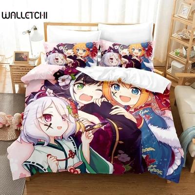 Anime Game Princess Connect! ReDive Bedding Set Duvet Cover Bed Set Quilt Cover Pillowcase Comforter King Queen Size Boys Adult