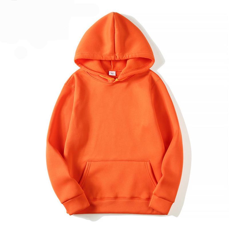 2021 Men's Solid Color Hooded Pullover Sweatshirt