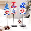 3pcs Independence Day Gnome Doll Sculpture Stylish Decoration for Celebration Facelesses Doll Statue Wood Party Ornament
