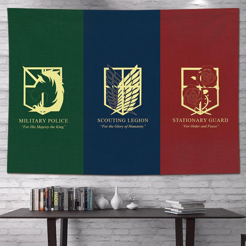 Attack On Titan Anime Tapestry Vertical Cartoon Wall Hanging Art Tapestry For Dorm Bedroom Living Room Home Decoration