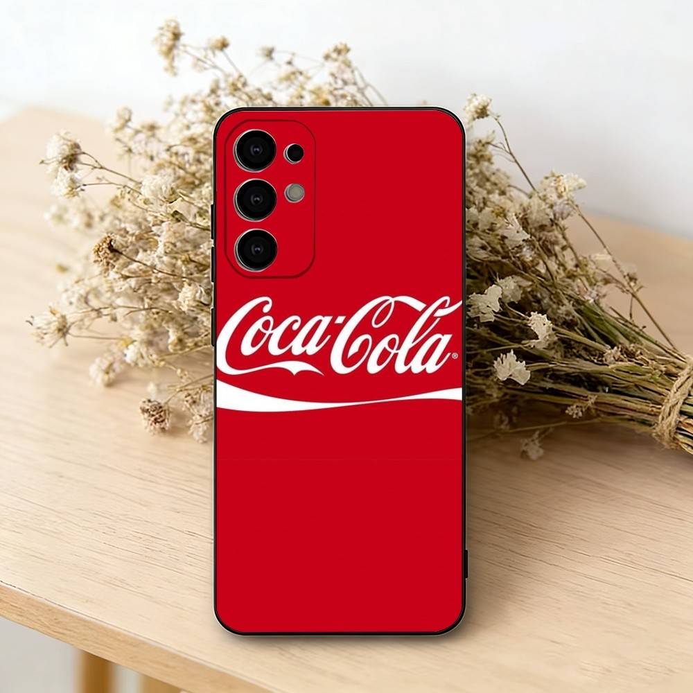 CocaS-S Fashion C-Cola Phone Case Black Silicone Soft For Samsung S25,S24,S21,S22,S23,S30,Ultra,S20,Plus,Fe,Lite