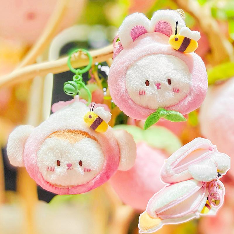 Jinnew Plush Coin Purse Keychain Adorable Cartoon Design For Stylish Key Accessories