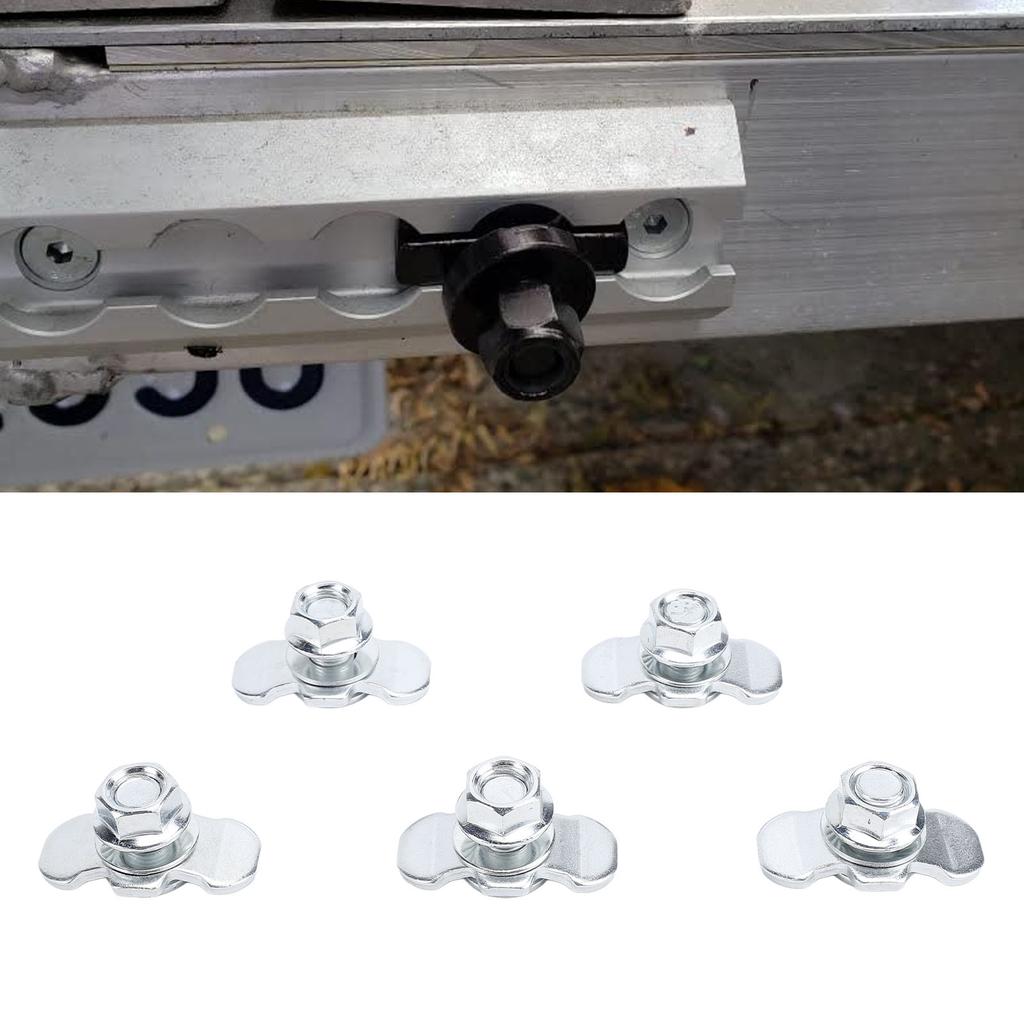 5pcs L Track Double Lug Threaded Stud Nut Fitting M10x20mm for Truck Bed Trailer Control Pickup RV ATV