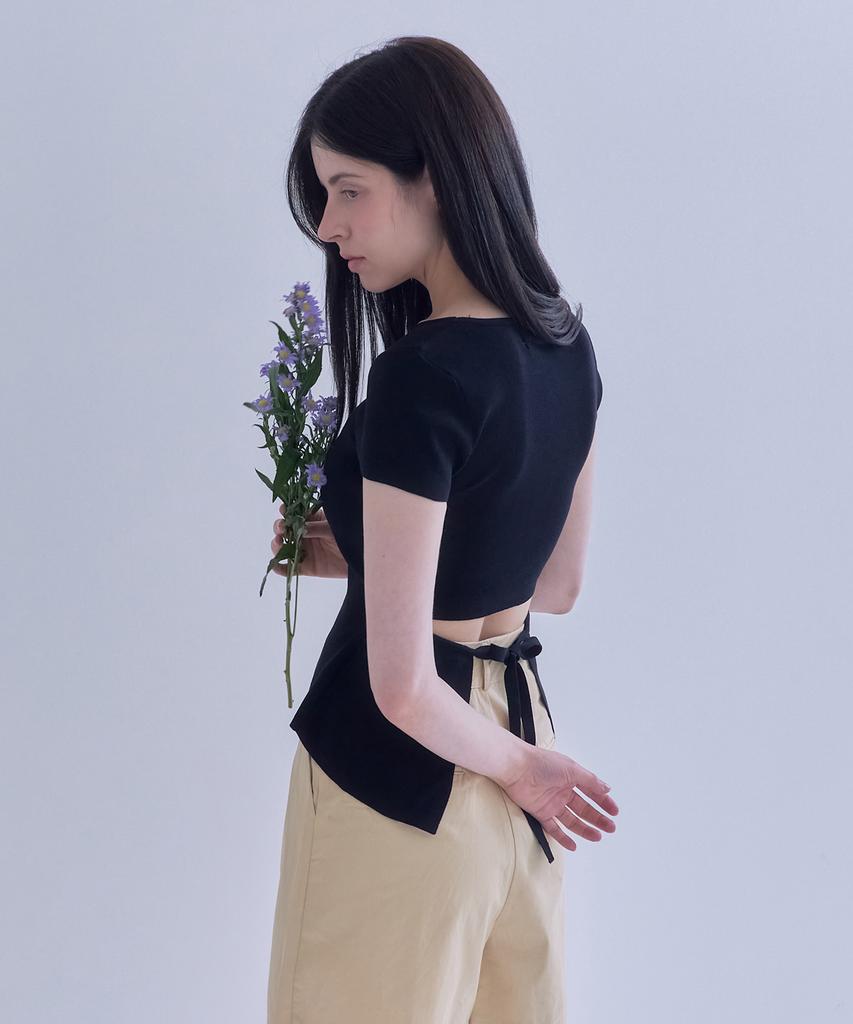Mejongleuhaleu Present Back Slit Knit 2 Colors