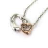 Ótimo TIFFANY&Co. Colar Pingente Duplo Coração Aberto Prata 925 Feminino Usado
