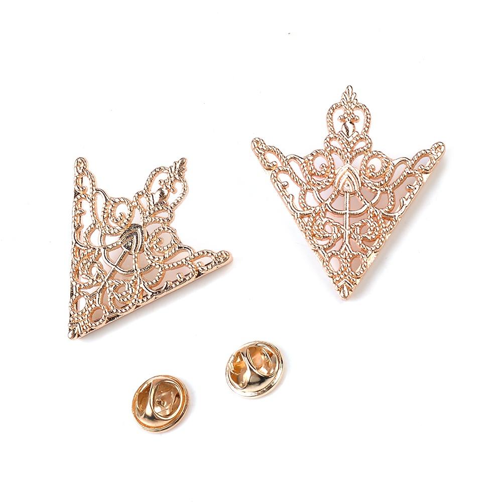 Spike Stud Triangle Blouse Shirts Collar Clip Neck Tip Brooch Pin Chain Punk 1pc
