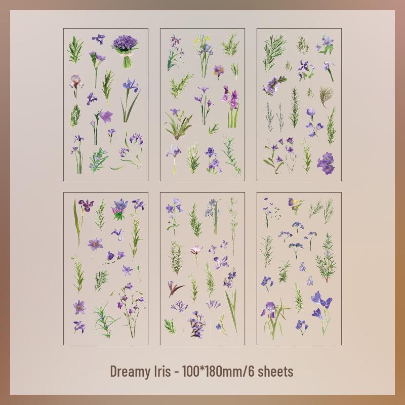 Waterproof Transparent Floral Stickers - Creative DIY Decorative Plant Stickers for Students