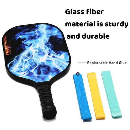 Pickleball Paddles Fiberglass Pickleball Paddles Lightweight Pickleball Rackets with Sweat-Absorbent Handle for All Levels