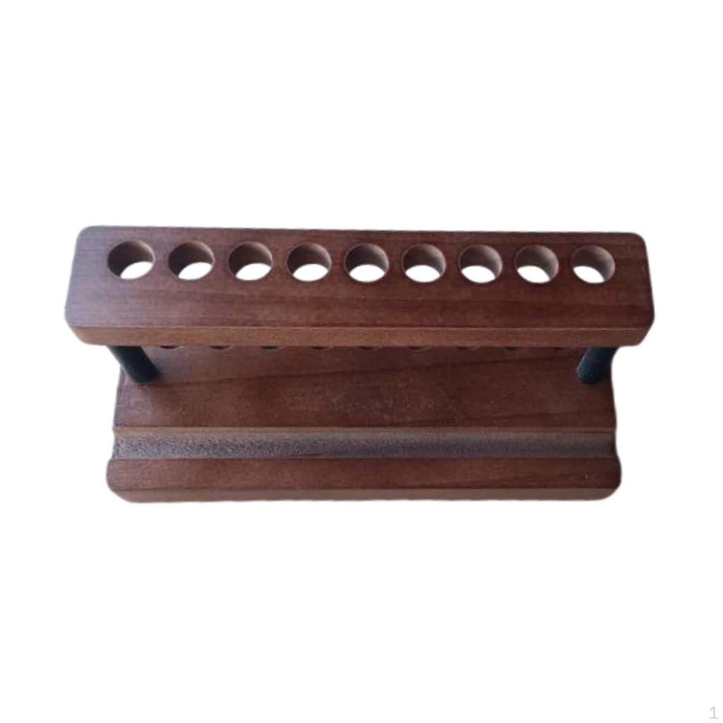 Elegant And Lightweight 9-slot Wooden Pencil Holder for Makeup Brushes, Ideal A Countertop Or