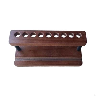 Elegant And Lightweight 9-slot Wooden Pencil Holder for Makeup Brushes, Ideal A Countertop Or