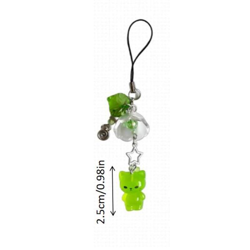 Schattige Lichtgevende Buitenaardse Kat Sleutelhanger Hars Mobiele Telefoon Hanger Tas Bedeltje Rugzakken Portemonnees Hanger Feestcadeau