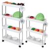 Multilayer Slim Storage Cart Mobile Shelving Unit Organizer Storage Rack for Kitchen Bathroom Laundry Rolling Cart Serving Cart
