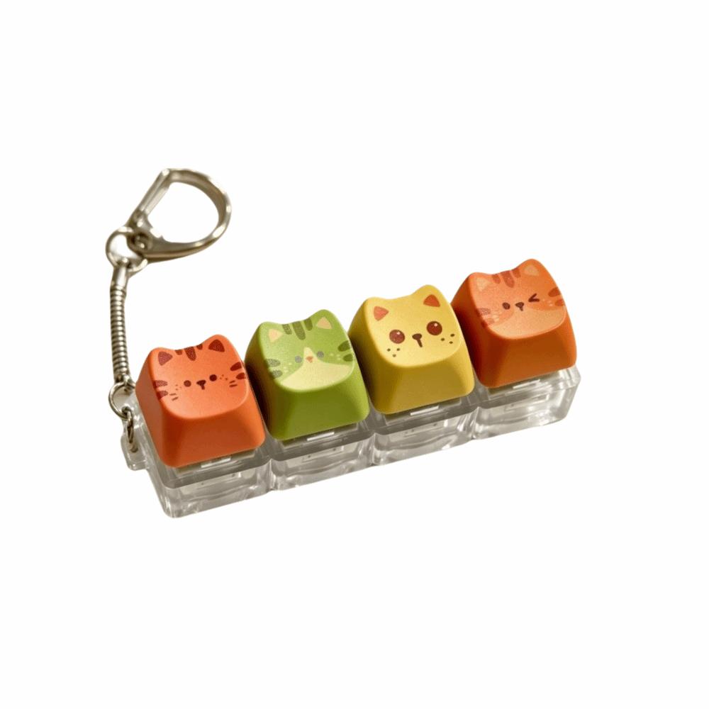 Süße Katze Tastatur Fidget Schlüsselanhänger Fingerknopf Tastenkappe Mechanische Tastenkappe Schlüsselring Anhänger