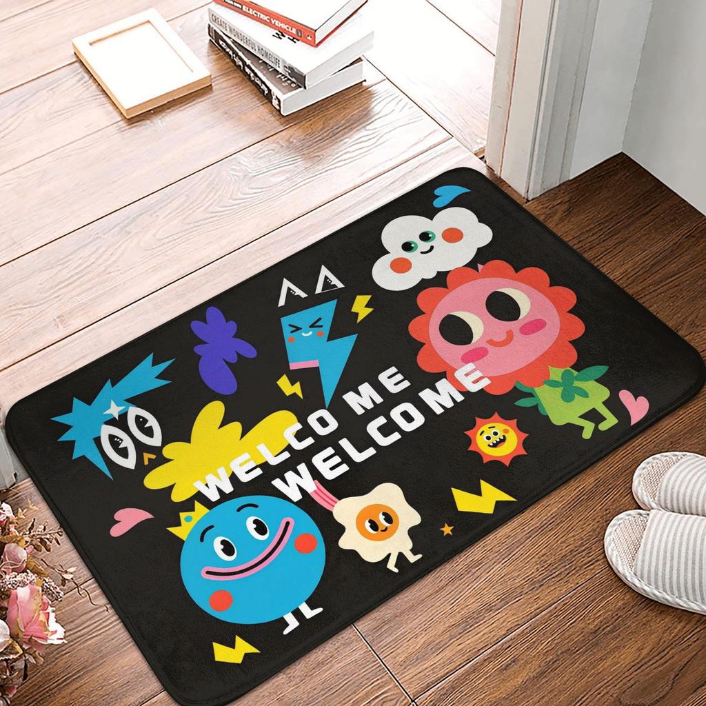 Ins Style Cartoon Animals Welcome Front Door Mat Anti-Slip Indoor Waterproof Doormat Garden Garage Entrance Rug Carpet