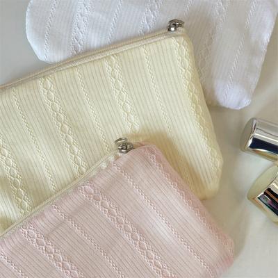 Cute Women Cosmetic Organizer Bag Sanitary Napkins Storage Bag New Stripe Mini Makeup Lipstick Storage Pouch