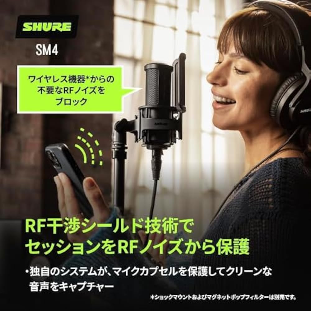 SHURE Sure SM4 Home Recording Microphone SM4-K: Condenser Microphone XLR Unidirectional Professio...
