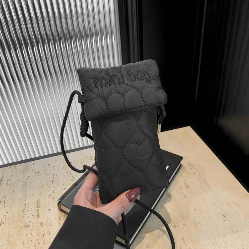 Nylon Rhombus Bag, Simple Letter Style.