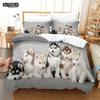 Smiling Angel Samoyed Bedding Sets Cute Dogs Puppy Duvet Cover Single Queen King Full Husky Duvet Cover Boys Room Decor