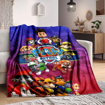 1pc Paw Patrol Characters Soft & Warm Flannel Blanket, Multi-Purpose Throw Blanket for Couch, Sofa, Office, Bed, Camping, Travel