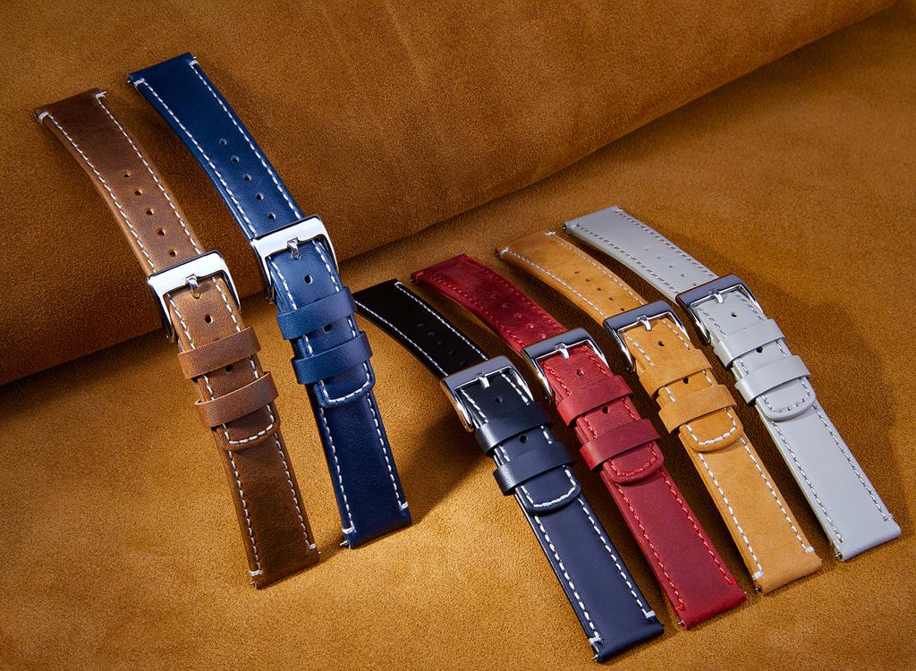 Genuine Leather Top Grain Watch Band, Quick Release 20mm/22mm Watch Strap, Fits Samsung Galaxy Watch, Men and Women Watch band