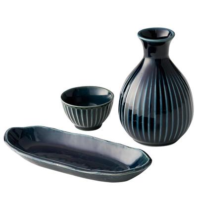 Dolce Duo Sake Sake and Small Perfect for Evening and Snack Made In Mino Gift for 3-Piece Set Cup, Bottle, Bowl. Drinks, Sakeware, Plates. Japan,