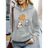 Women's Cute Cartoon Cat Print Hoodie Casual Sporty Pullover Sweatshirt Autumn Winter Warm Pullovers Casual Hoodie