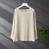 Spring 2025 Women's Silk Long Sleeve Round Neck Shirt