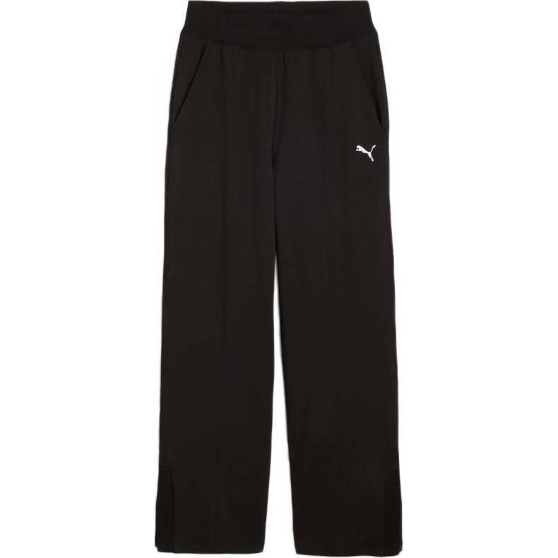 

Puma Solid Color Side Pocket Straight Leg Casual Pants Women bottoms Black 681990-01 L