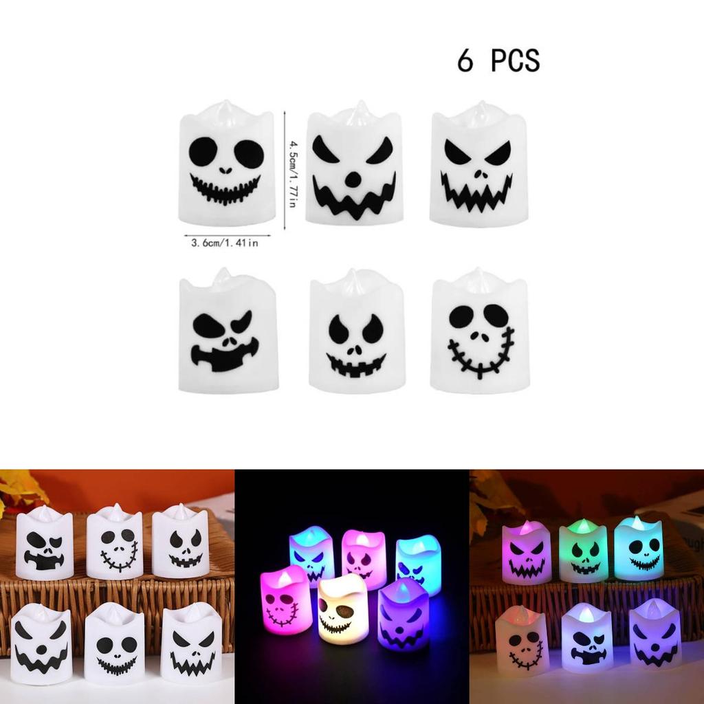 Ghost Halloween Led Candle Lamp With Multicolor Lighting For Spooky Events