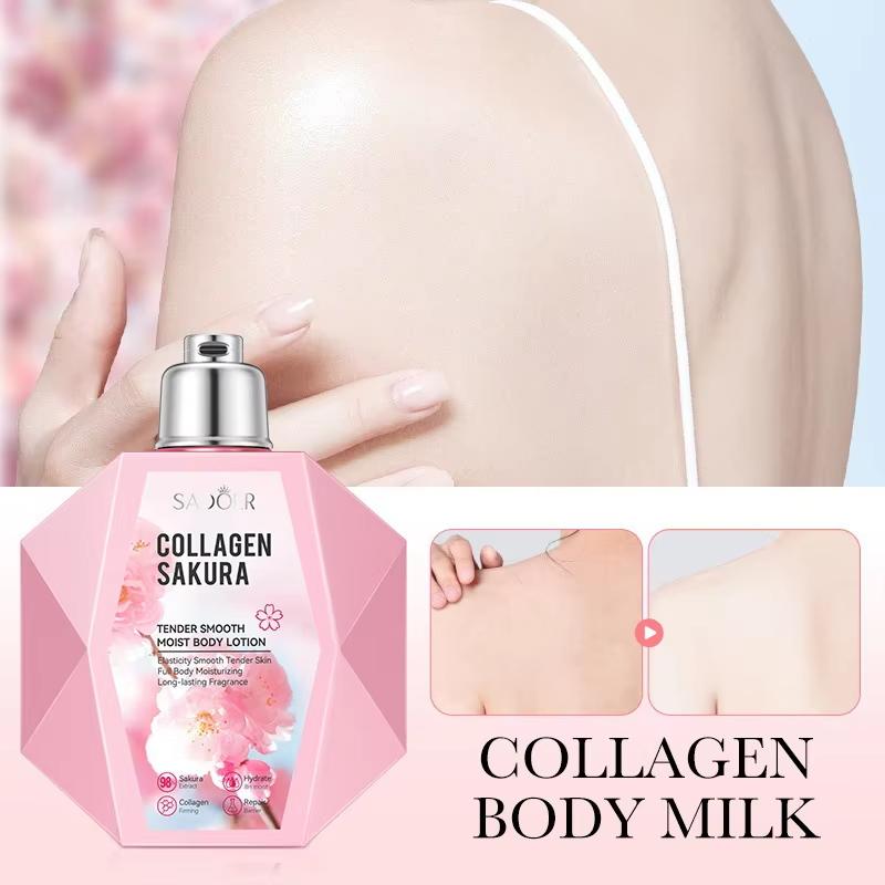 300ml Cherry Blossom Body Lotion - Collagen Moisturizing, Nourishing Skin with Cherry Blossom Fragrance