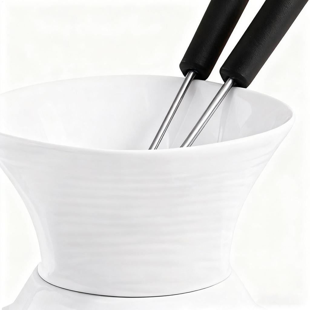 Fondue Mug Set With Fork 220ml Mini Ceramic Desserts Fondue Pot Personal Cheese Butter Melting Mug For Caramel Desserts Snacks