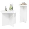 Side Table Set 2 Pcs High Gloss White Engineered Wood